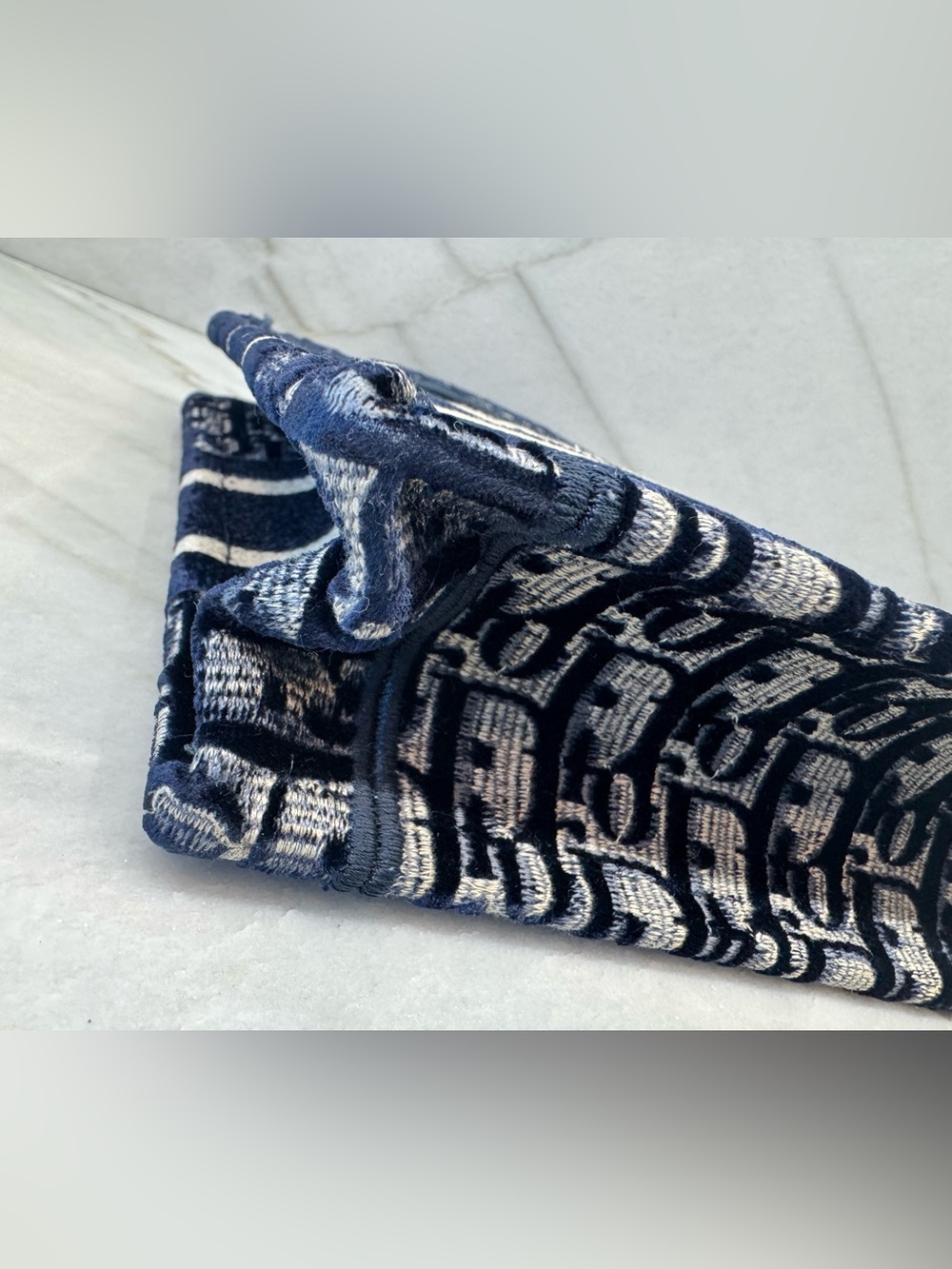 Christian Dior Blue Oblique Velvet Mini Book Tote - Picture 5 of 8
